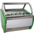 Cabinet incurvé de congélateur d'affichage de scoop de crème glacée de récipients en verre 6 avec T5/lumière de LED