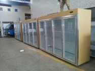 Réfrigérateur en verre frais d'affichage de salle d'entreposage d'or pour la boisson et le lait