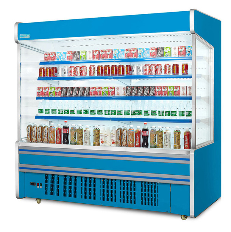 Réfrigérateur ouvert de Multideck de service commercial d'individu avec 4 le réfrigérant des plate-formes R404a de couche