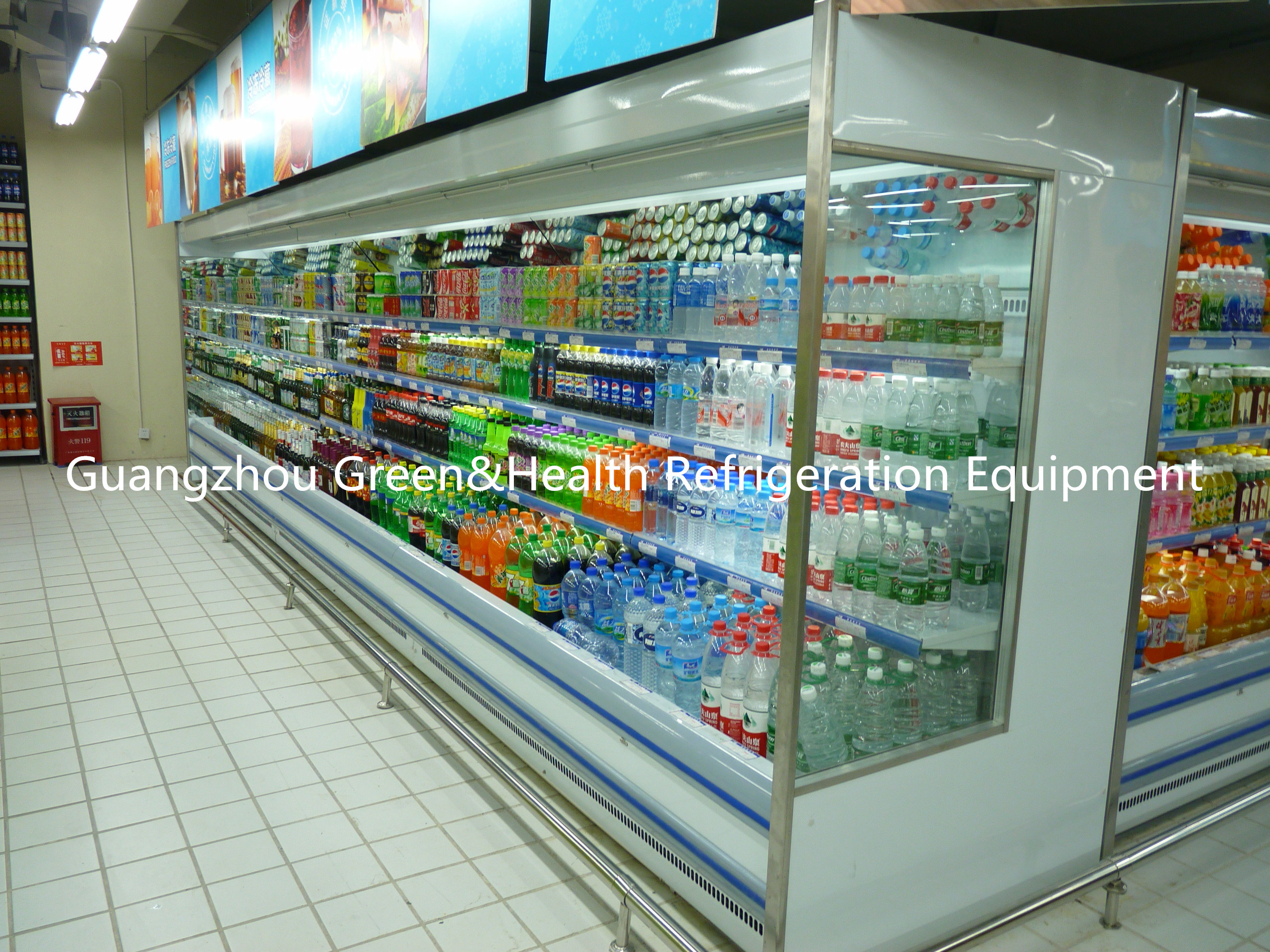 Réfrigérateur fait sur commande 2℃ - 10℃ 600w d'affichage de Multideck avec la protection de l'environnement