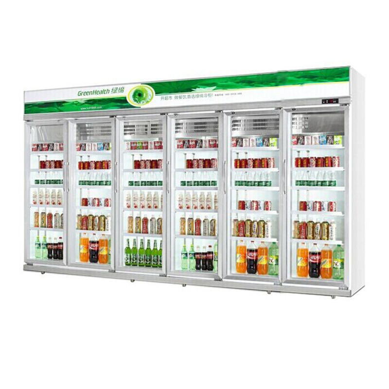 Les boissons montrent le matériel de réfrigération en verre adapté aux besoins du client de porte de Beverge de supermarché