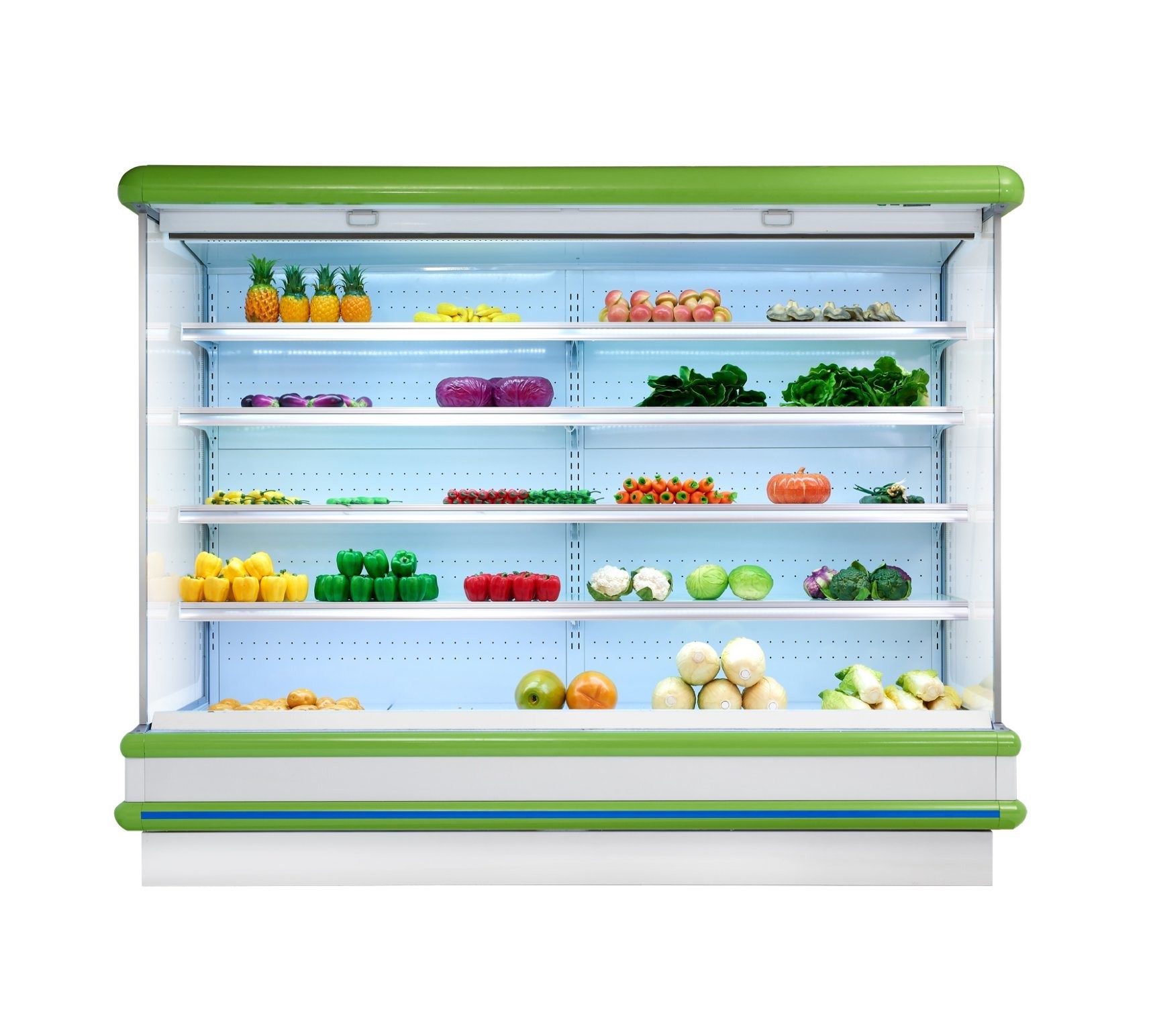Le réfrigérateur économiseur d'énergie d'affichage de Multideck, chacun rayonne avec la lumière de LED